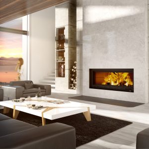 Foyer au bois encastré